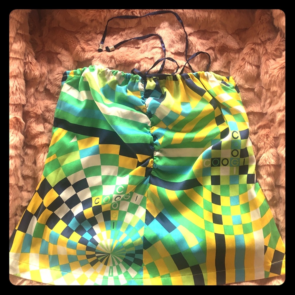 COOGI silk halter top/tub top